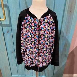 Disney D-Signed Girl’s Black Floral Jacket -10/12Y